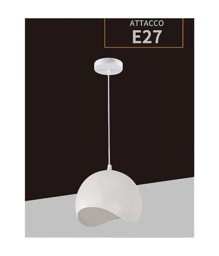 Lampadario A Sospensione In Metallo Pendente Forma Di Guscio D'uovo Luce E27 B93  Bianco       