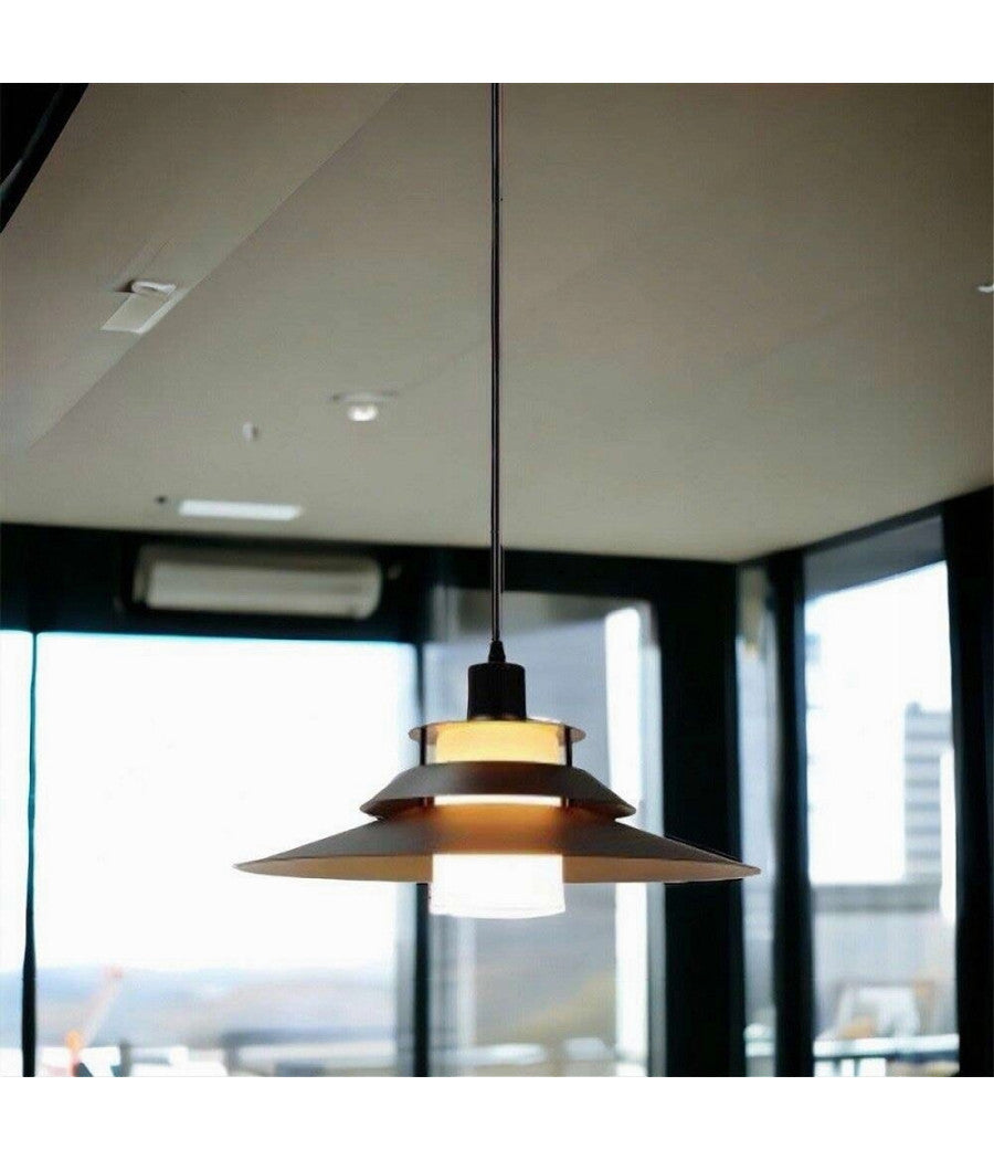 Lampadario A Sospensione Industriale E27 Lampada Pendente Vintage Retrò Lp-88  Nero       