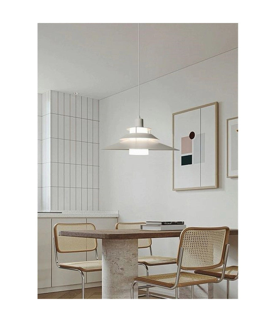 Lampadario A Sospensione Industriale E27 Lampada Pendente Vintage Retrò Lp-88  Bianco       