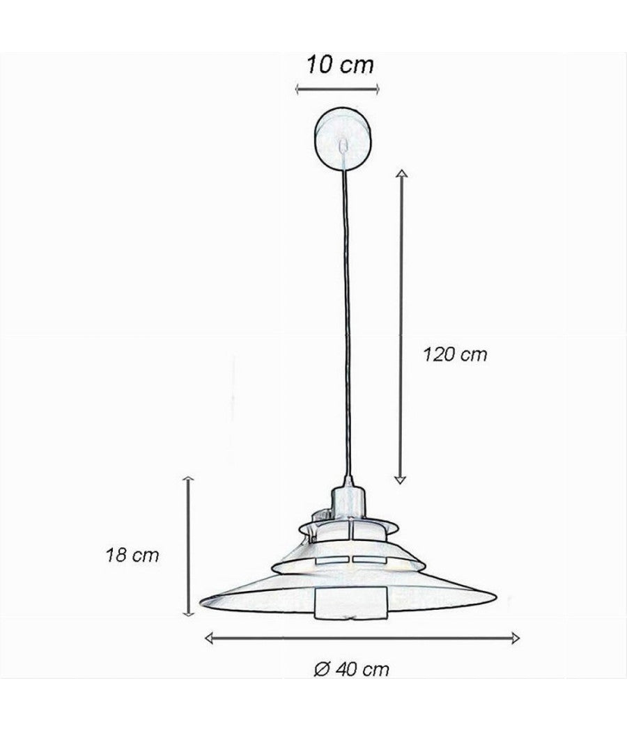 Lampadario A Sospensione Industriale E27 Lampada Pendente Vintage Retrò Lp-88  Bianco       