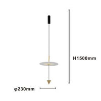 Trade Shop - Lampadario A Sospensione Lampada 12w Luce Led 4000k Disco Bianco ø23cm Cono Oro 32016         