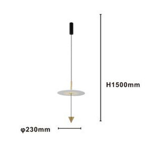 Trade Shop - Lampadario A Sospensione Lampada 12w Luce Led 4000k Disco Bianco ø23cm Cono Oro 32016         