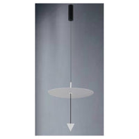Trade Shop - Lampadario A Sospensione Lampada 12w Luce Led 4000k Disco ø23.5cm Cono Bianco 32972         