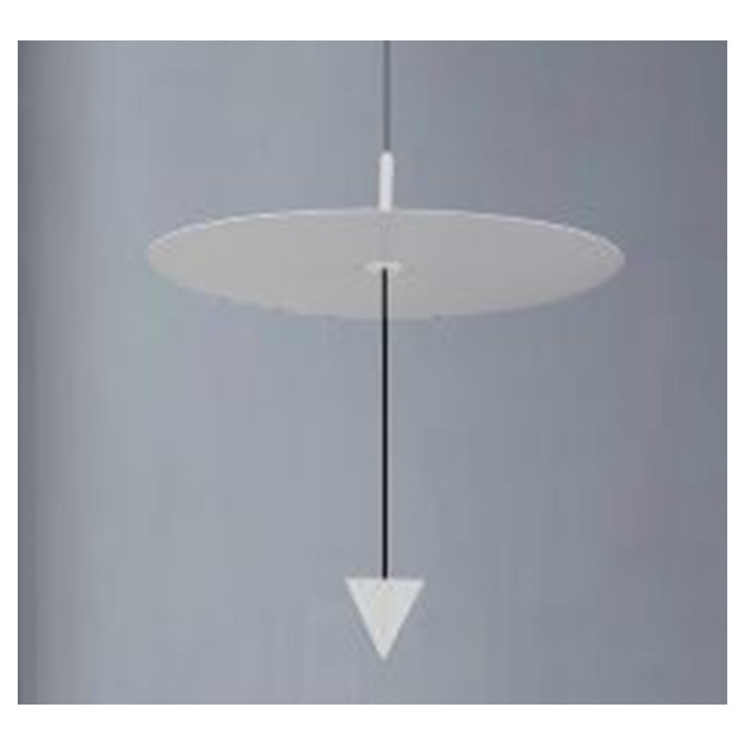 Trade Shop - Lampadario A Sospensione Lampada 12w Luce Led 4000k Disco ø23.5cm Cono Bianco 32972         