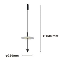 Trade Shop - Lampadario A Sospensione Lampada 12w Luce Led 6500k Disco Bianco ø23cm Cono Nero 32009         