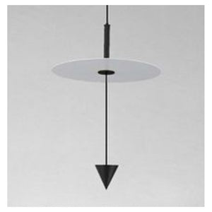 Trade Shop - Lampadario A Sospensione Lampada 12w Luce Led 6500k Disco Bianco ø23cm Cono Nero 32009         