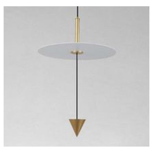 Trade Shop - Lampadario A Sospensione Lampada 12w Luce Led 6500k Disco Bianco ø23cm Cono Oro 33023         