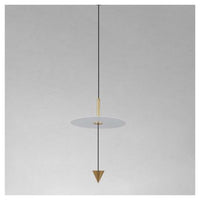 Trade Shop - Lampadario A Sospensione Lampada 12w Luce Led 6500k Disco Bianco ø23cm Cono Oro 33023         