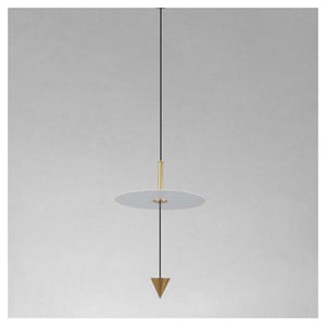 Trade Shop - Lampadario A Sospensione Lampada 12w Luce Led 6500k Disco Bianco ø23cm Cono Oro 33023         