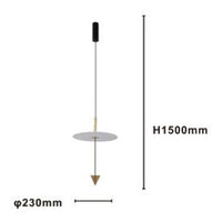 Trade Shop - Lampadario A Sospensione Lampada 12w Luce Led 6500k Disco Bianco ø23cm Cono Oro 33023         