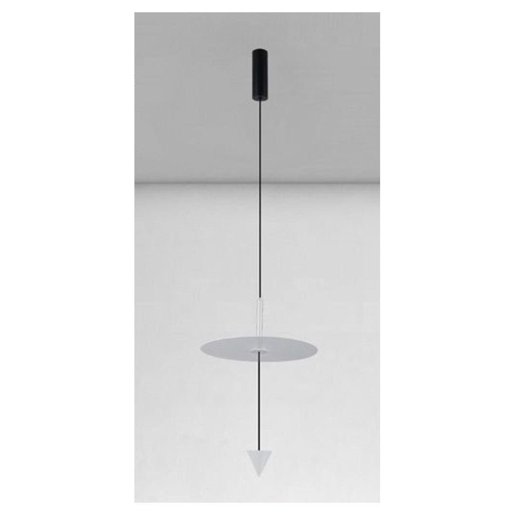 Trade Shop - Lampadario A Sospensione Lampada 12w Luce Led 6500k Disco ø23cm Cono Bianco 32989         