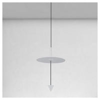 Trade Shop - Lampadario A Sospensione Lampada 12w Luce Led 6500k Disco ø23cm Cono Bianco 32989         