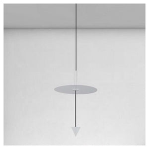 Trade Shop - Lampadario A Sospensione Lampada 12w Luce Led 6500k Disco ø23cm Cono Bianco 32989         