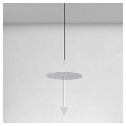 Trade Shop - Lampadario A Sospensione Lampada 12w Luce Led 6500k Disco ø23cm Cono Bianco 32989         