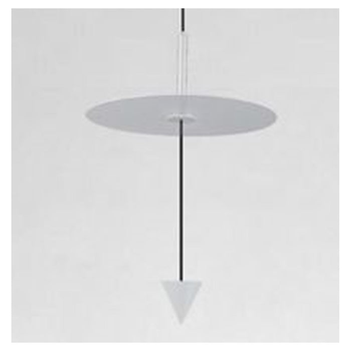 Trade Shop - Lampadario A Sospensione Lampada 12w Luce Led 6500k Disco ø23cm Cono Bianco 32989         