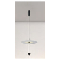 Trade Shop - Lampadario A Sospensione Lampada 18w Luce Led 4000k Disco Bianco ø42cm Cono Nero 33054         