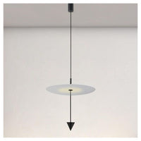 Trade Shop - Lampadario A Sospensione Lampada 18w Luce Led 4000k Disco Bianco ø42cm Cono Nero 33054         