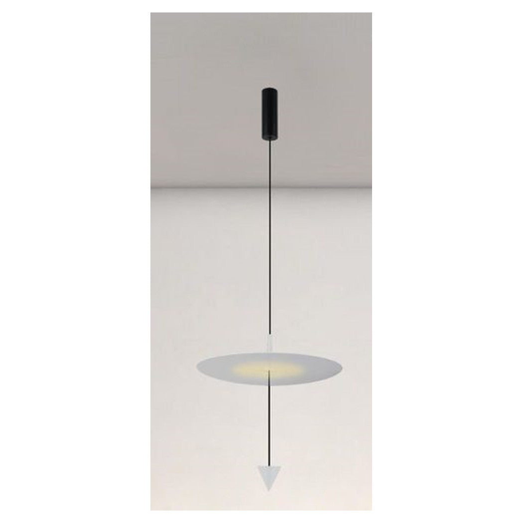 Trade Shop - Lampadario A Sospensione Lampada 18w Luce Led 4000k Disco ø42cm Cono Bianco 33030         