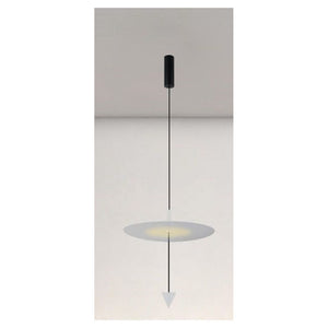 Trade Shop - Lampadario A Sospensione Lampada 18w Luce Led 4000k Disco ø42cm Cono Bianco 33030         