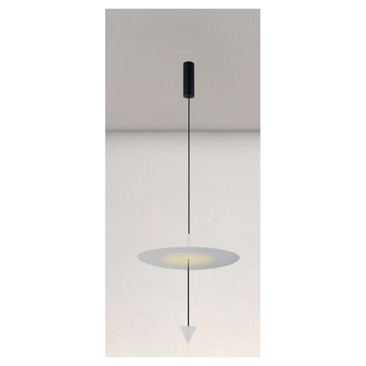 Trade Shop - Lampadario A Sospensione Lampada 18w Luce Led 4000k Disco ø42cm Cono Bianco 33030         