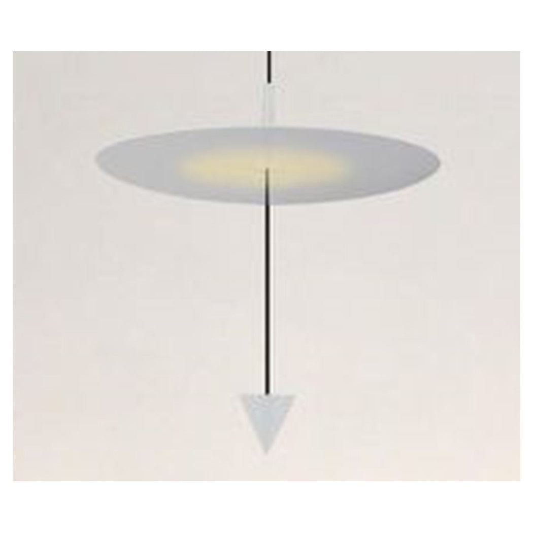 Trade Shop - Lampadario A Sospensione Lampada 18w Luce Led 4000k Disco ø42cm Cono Bianco 33030         