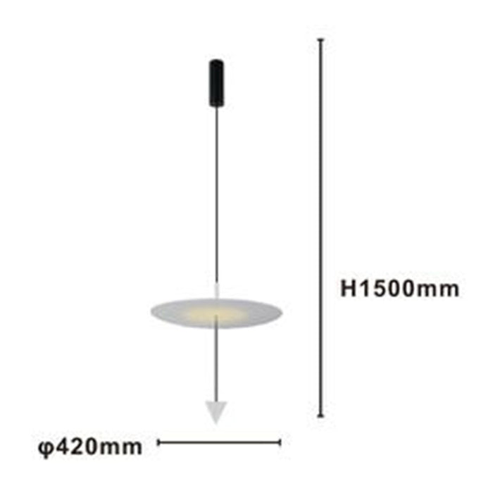 Trade Shop - Lampadario A Sospensione Lampada 18w Luce Led 4000k Disco ø42cm Cono Bianco 33030         