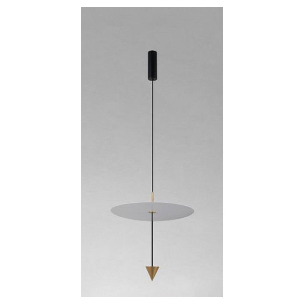 Trade Shop - Lampadario A Sospensione Lampada 18w Luce Led 6500k Disco Bianco ø42cm Cono Oro 33085         