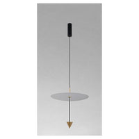 Trade Shop - Lampadario A Sospensione Lampada 18w Luce Led 6500k Disco Bianco ø42cm Cono Oro 33085         