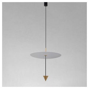 Trade Shop - Lampadario A Sospensione Lampada 18w Luce Led 6500k Disco Bianco ø42cm Cono Oro 33085         