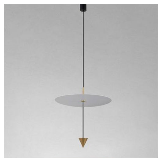 Trade Shop - Lampadario A Sospensione Lampada 18w Luce Led 6500k Disco Bianco ø42cm Cono Oro 33085         