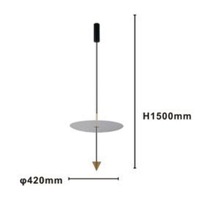 Trade Shop - Lampadario A Sospensione Lampada 18w Luce Led 6500k Disco Bianco ø42cm Cono Oro 33085         