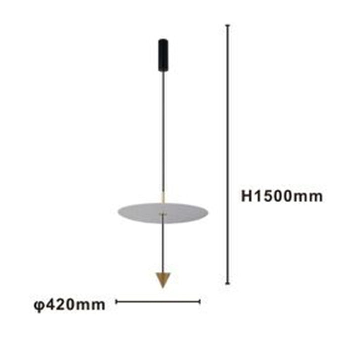 Trade Shop - Lampadario A Sospensione Lampada 18w Luce Led 6500k Disco Bianco ø42cm Cono Oro 33085         