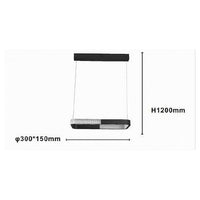 Trade Shop - Lampadario A Sospensione Led 18w Rettangolare Nero Cristallo Telecomando 32019         