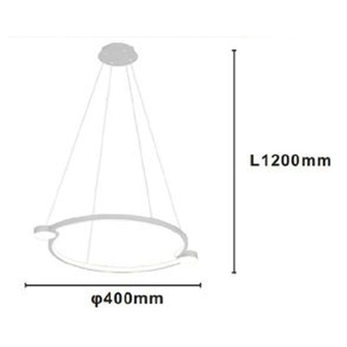 Trade Shop - Lampadario A Sospensione Led 20w Cerchio Con Telecomando Design Moderno Bianco 71071         