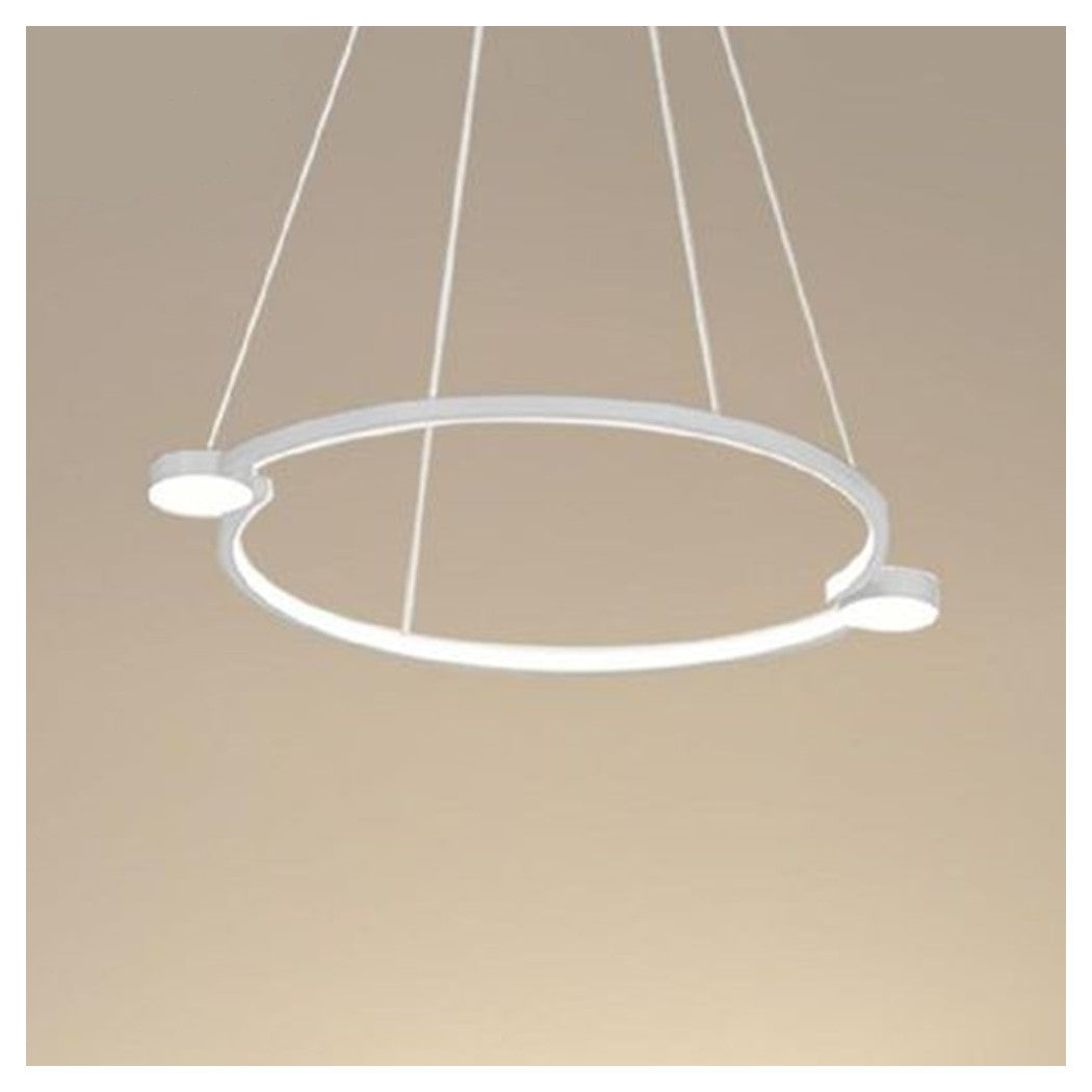 Trade Shop - Lampadario A Sospensione Led 20w Cerchio Con Telecomando Design Moderno Bianco 71071         