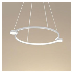 Trade Shop - Lampadario A Sospensione Led 20w Cerchio Con Telecomando Design Moderno Bianco 71071         