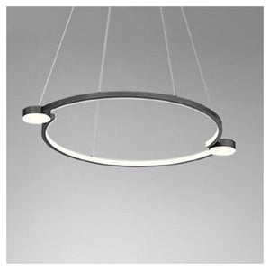 Trade Shop - Lampadario A Sospensione Led 20w Cerchio Con Telecomando Design Moderno Nero 71095         