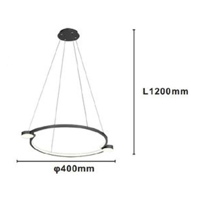 Trade Shop - Lampadario A Sospensione Led 20w Cerchio Con Telecomando Design Moderno Nero 71095         