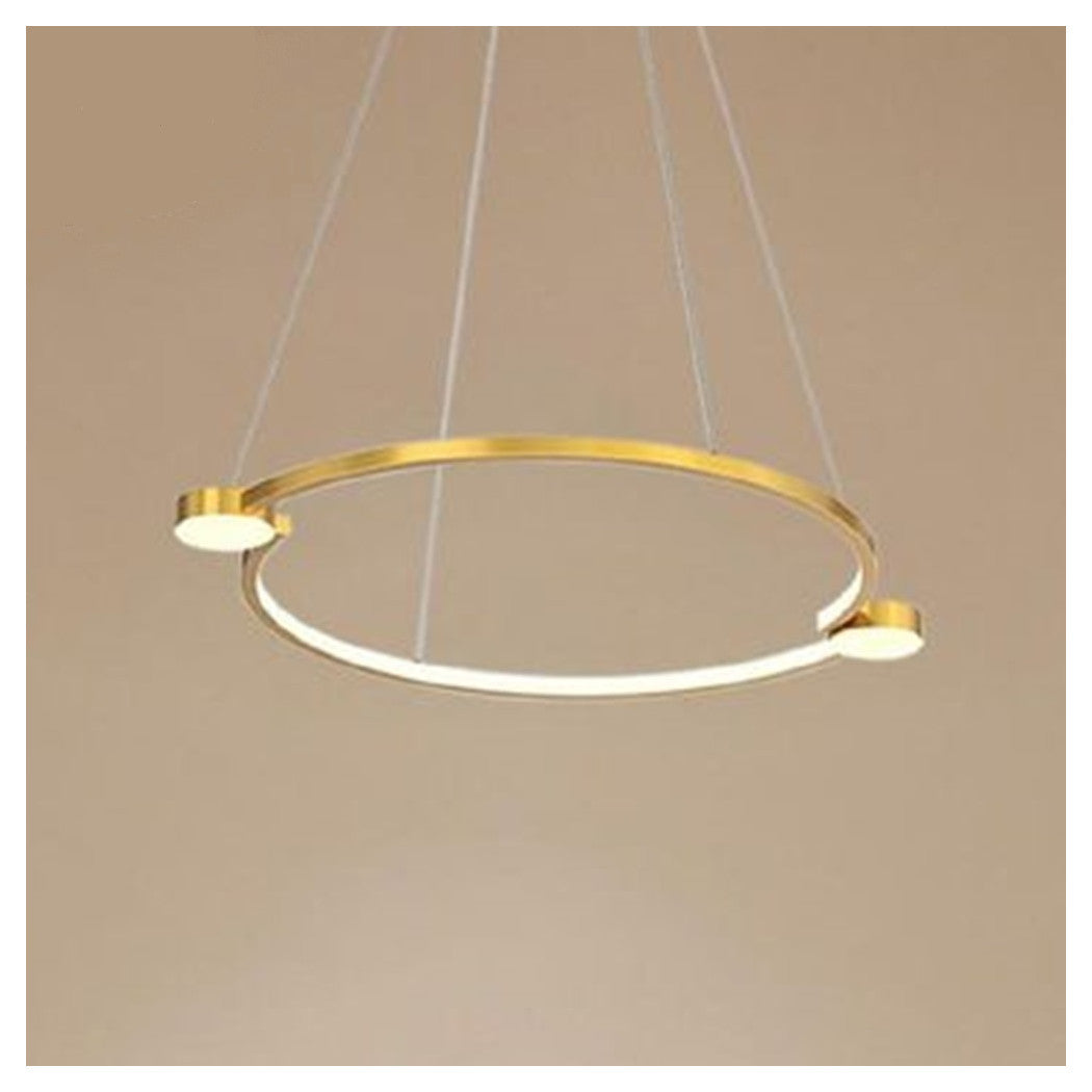 Trade Shop - Lampadario A Sospensione Led 20w Cerchio Con Telecomando Design Moderno Oro 71088         