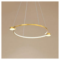 Trade Shop - Lampadario A Sospensione Led 20w Cerchio Con Telecomando Design Moderno Oro 71088         