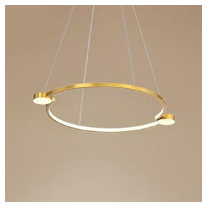 Trade Shop - Lampadario A Sospensione Led 20w Cerchio Con Telecomando Design Moderno Oro 71088         