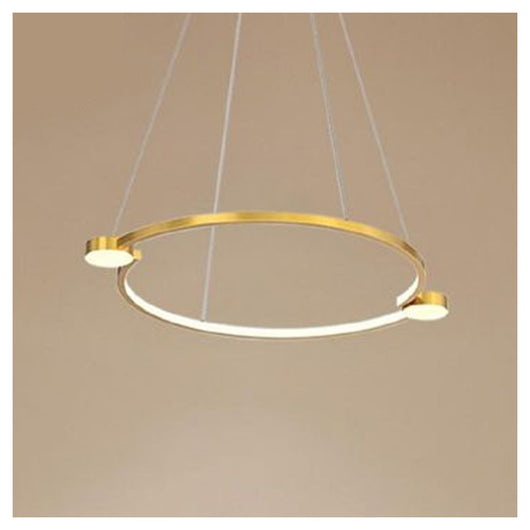 Trade Shop - Lampadario A Sospensione Led 20w Cerchio Con Telecomando Design Moderno Oro 71088         
