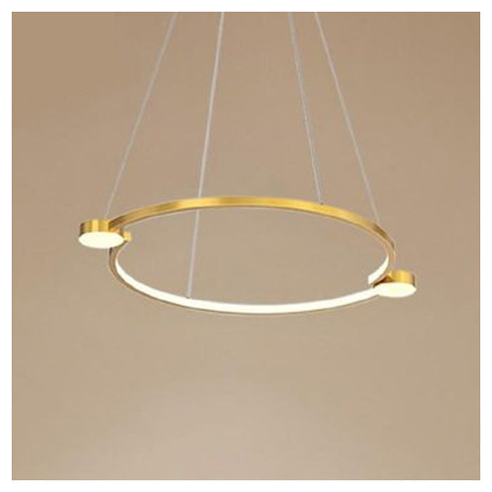 Trade Shop - Lampadario A Sospensione Led 20w Cerchio Con Telecomando Design Moderno Oro 71088         