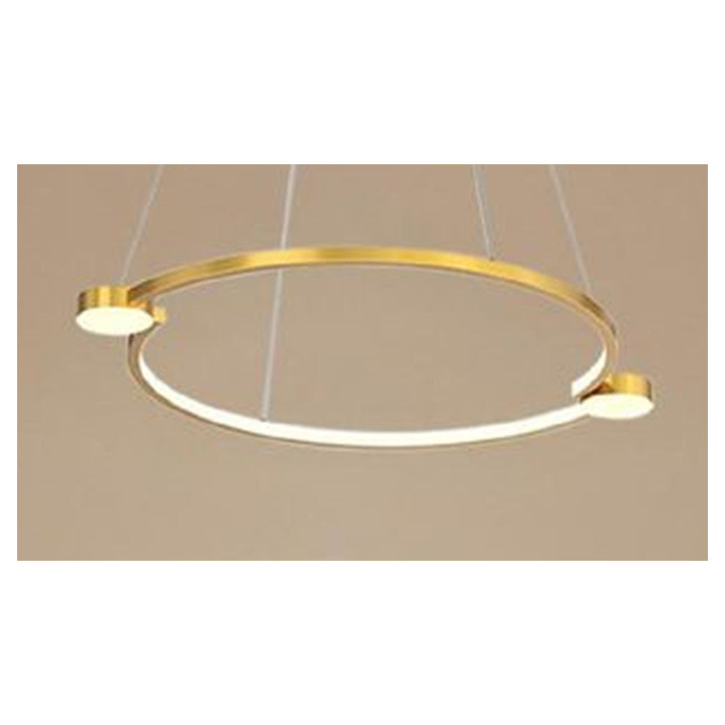 Trade Shop - Lampadario A Sospensione Led 20w Cerchio Con Telecomando Design Moderno Oro 71088         