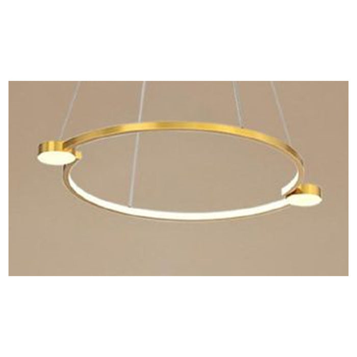 Trade Shop - Lampadario A Sospensione Led 20w Cerchio Con Telecomando Design Moderno Oro 71088         