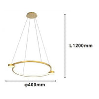 Trade Shop - Lampadario A Sospensione Led 20w Cerchio Con Telecomando Design Moderno Oro 71088         