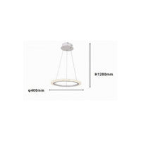 Trade Shop - Lampadario A Sospensione Led 24 W Cerchio Anello Effetto Cristallo Bianco 31890 -