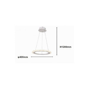 Trade Shop - Lampadario A Sospensione Led 24 W Cerchio Anello Effetto Cristallo Bianco 31890 -