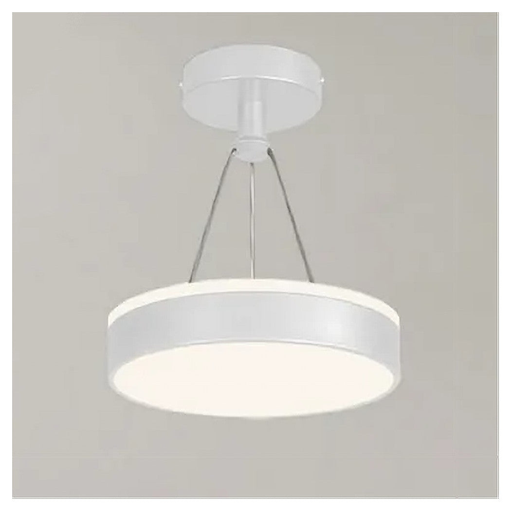 Trade Shop - Lampadario A Sospensione Led 24 W Cerchio Tondo Moderno Bianco Doppia Luce 50506         