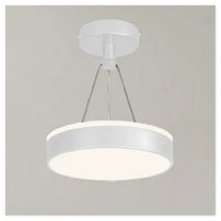 Trade Shop - Lampadario A Sospensione Led 24 W Cerchio Tondo Moderno Bianco Doppia Luce 50506         